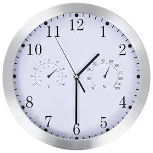 vidaXL seinakell, kvartsmehhanism, h&uuml;gro- ja termomeeter, 30 cm valge