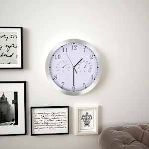 Nástěnné hodiny strojek Quartz vlhkoměr a teploměr 30 cm bílé