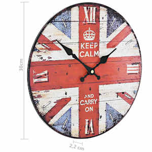 Vintage nástěnné hodiny 30 cm UK design - obrázek 6
