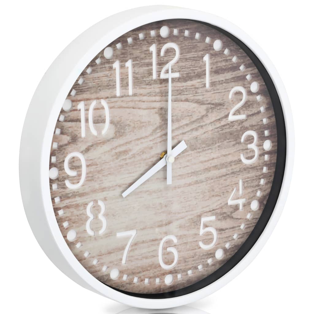 vidaXL Horloge murale avec aspect de bois 30,5 cm