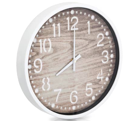 vidaXL Stenska ura z videzom lesa 30,5 cm