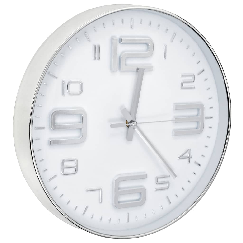 Nástěnné hodiny 30 cm stříbrné