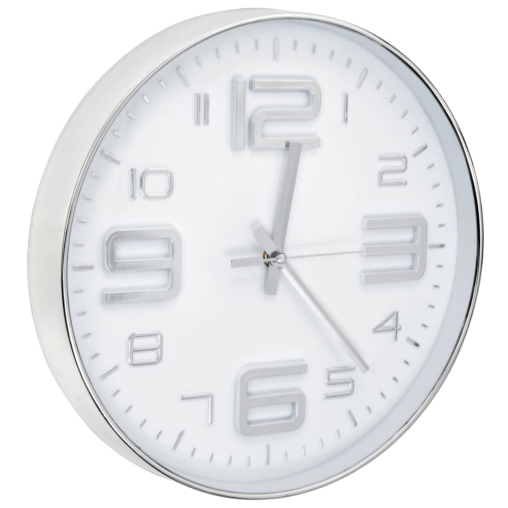 

vidaXL Wandklok 30 cm zilverkleurig