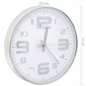 Nástěnné hodiny 30 cm stříbrné - obrázek 6