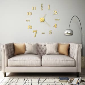 3D Nástěnné hodiny s moderním designem 100 cm XXL zlaté - obrázek 1
