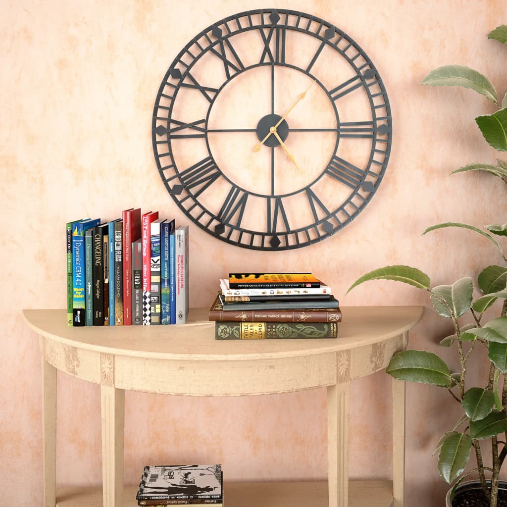 vidaXL Vintage nástenné hodiny s pohonom Quartz kovové 60 cm XXL