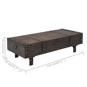 Konferenční stolek z překližka vintage styl 120x55x35 cm - obrázek 8