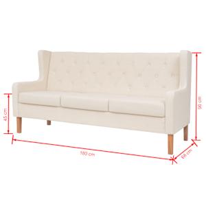 Sedací souprava 2 kusy textil krémově bílá - obrázek 12
