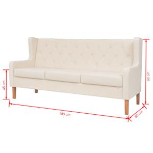Sedací souprava 3 kusy textil krémově bílá - obrázek 16