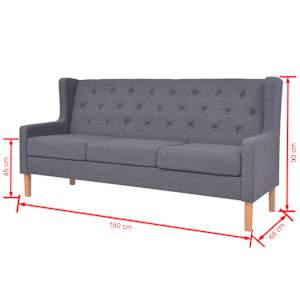 Sedací souprava 2 kusy textil šedá - obrázek 11