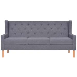 Sedací souprava 2 kusy textil šedá - obrázek 3