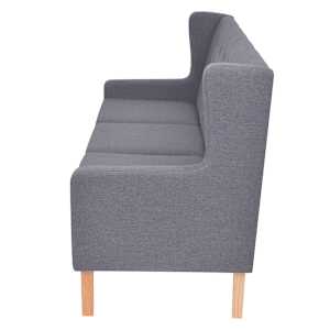 Sedací souprava 2 kusy textil šedá - obrázek 4