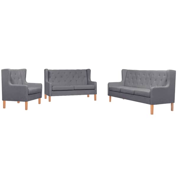 vidaXL diivanikomplekt 3 tk kangast, hall