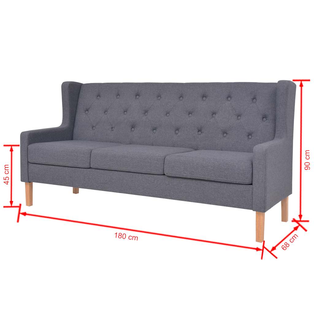 Sedací souprava 3 kusy textil šedá - obrázek 14
