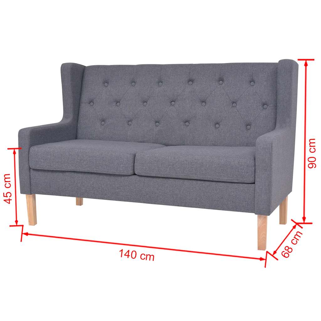 Sedací souprava 3 kusy textil šedá - obrázek 15