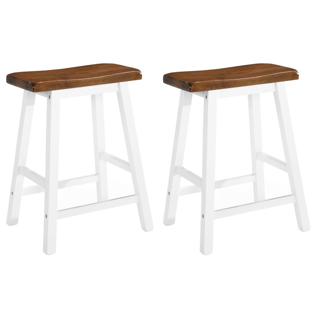 vidaXL Tabourets de bar 2 pcs Bois massif