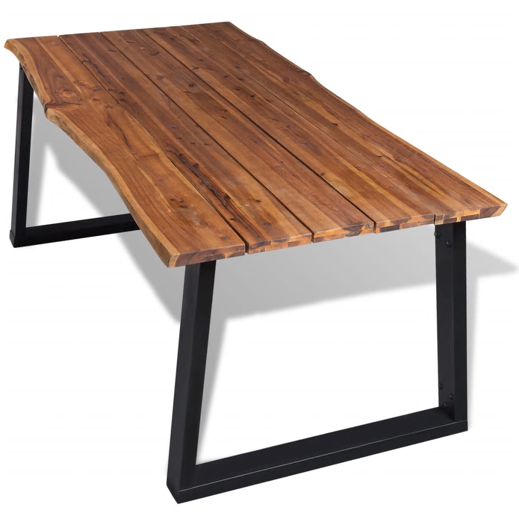 vidaXL Mesa de jantar em madeira de acácia maciça 180x90 cm