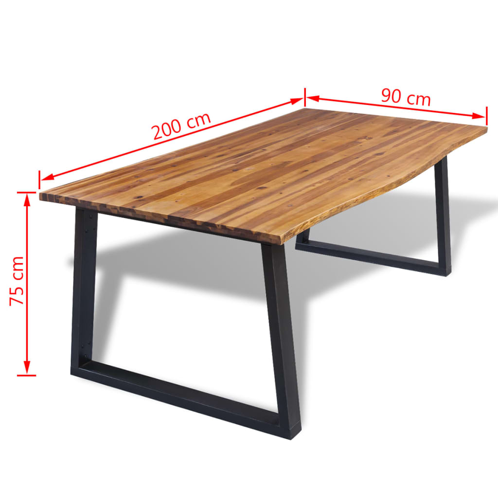 Tavolo Per Sala Da Pranzo In Legno Massello Di Acacia 200x90 Cm VidaXL 18 width=274