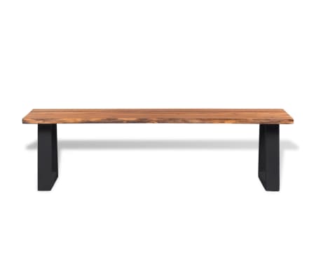 vidaXL Solid Acacia Wood Bench 145cm Living Room Entryway Furniture Stand Rack