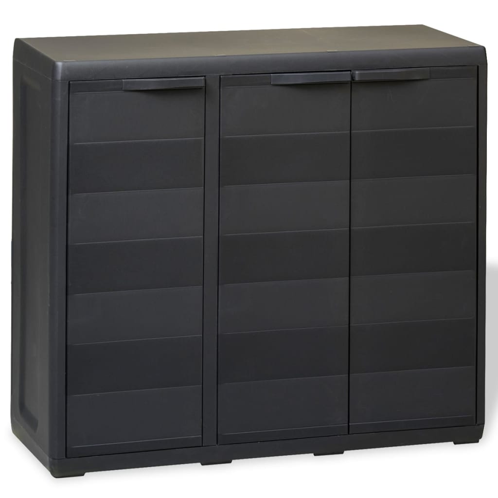 

vidaXL Garden Storage Cabinet with 2 Shelves Black