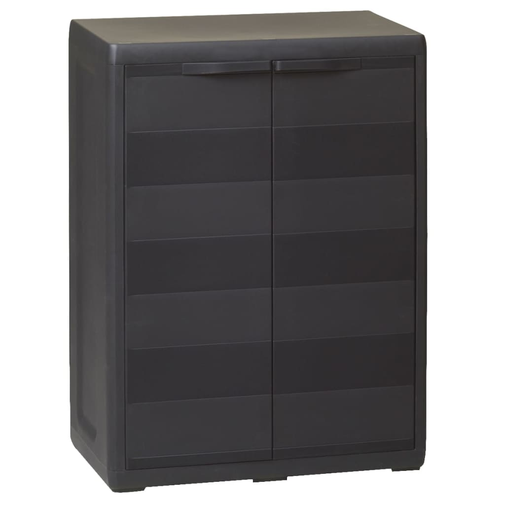 vidaXL Gartenschrank mit 1 Regal Schwarz