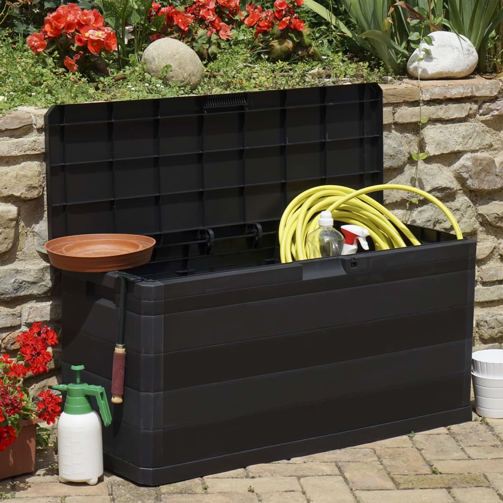 vidaXL Patio Storage Box Black 46.1"x17.7"x22"