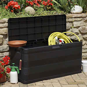 Zahradní úložný box černý 117 x 45 x 56 cm - obrázek 3
