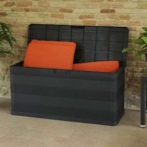 Zahradní úložný box černý 117 x 45 x 56 cm - obrázek 4