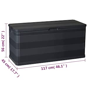 Zahradní úložný box černý 117 x 45 x 56 cm - obrázek 8