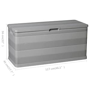 Zahradní úložný box šedý 117 x 45 x 56 cm - obrázek 8