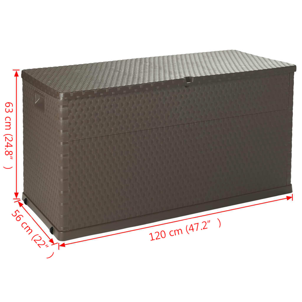  Záhradný úložný box, hnedý 120x56x63 cm, PP ratan