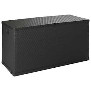 Zahradní úložný box antracitový 120 x 56 x 63 cm PP ratan