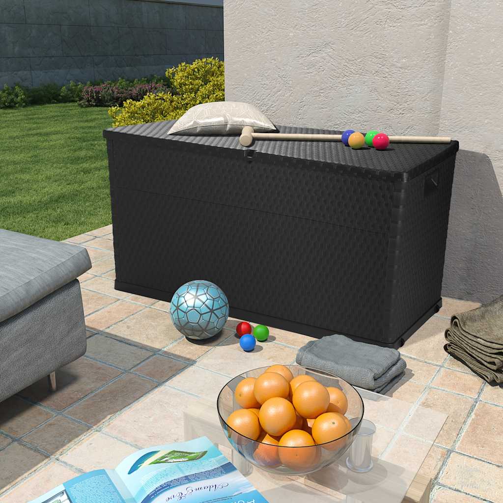 Thumbnail - vidaXL Garten-Aufbewahrungsbox Anthrazit 120x56x63 cm PP Rattan