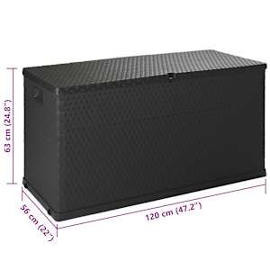Zahradní úložný box antracitový 120 x 56 x 63 cm PP ratan - obrázek 10