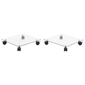 Voziček za rože 2 kosa kaljeno steklo 35x35 cm kvadraten