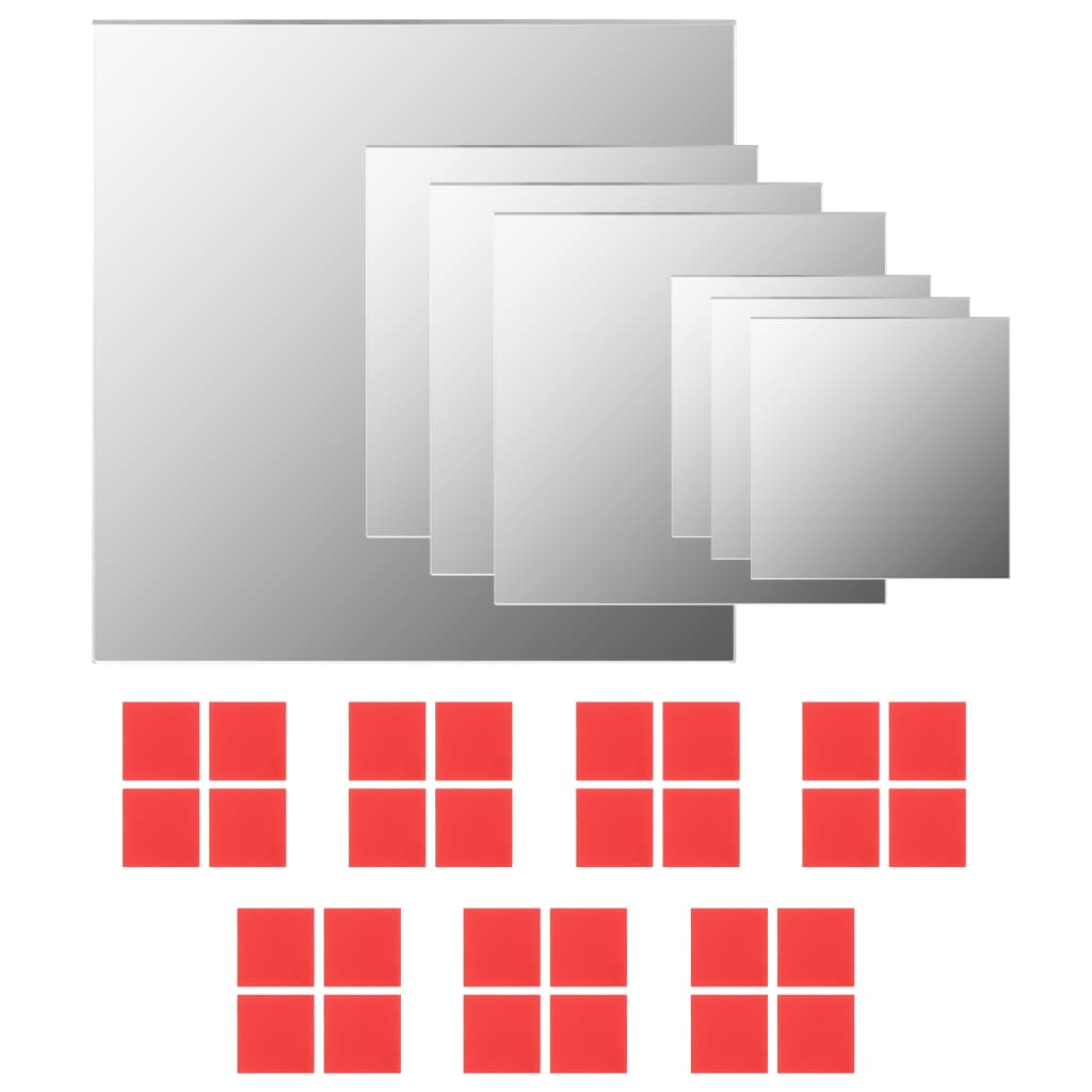 

vidaXL 7 Piece Wall Mirror Set Square Glass