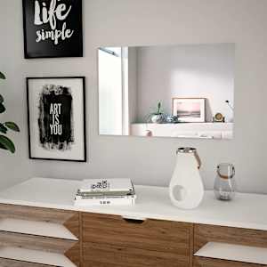 Stensko ogledalo 60x40 cm pravokotno steklo