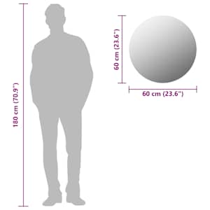 Nástěnné zrcadlo 60 cm kulaté sklo - obrázek 8