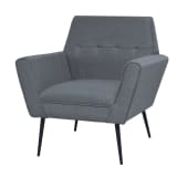 vidaXL Fåtölj stål och tyg ljusgrå