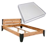 vidaXL Bett mit Memory-Matratze Akazienholz Massiv Stahl 180x200cm