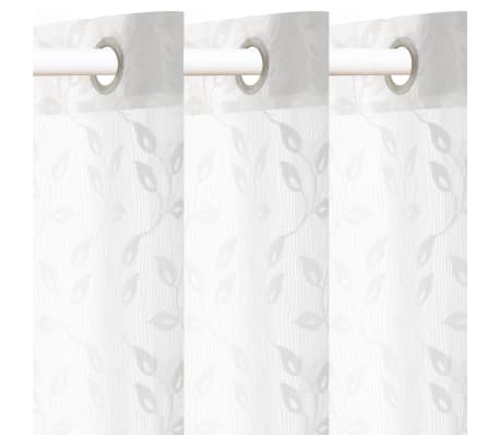 vidaXL Zvlněné pletené průsvitné záclony 2 ks 140 x 175 cm bílé listy