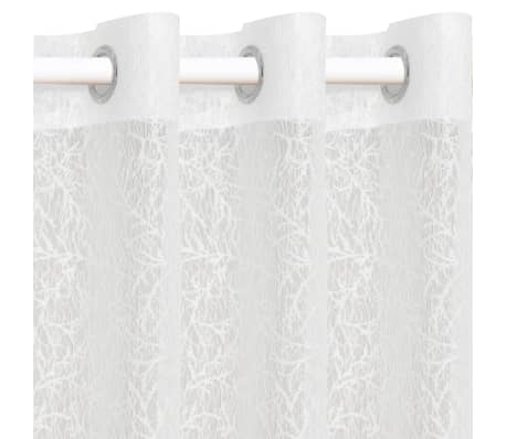 vidaXL Rideaux transparents tricotés 2 pcs 140 x 225 cm Branches Blanc