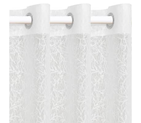 vidaXL Rideaux transparents tricotés 2 pcs 140 x 245 cm Branches Blanc