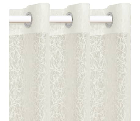 vidaXL Rideaux transparents tricotés 2 pcs 140 x 225 cm Branches Crème
