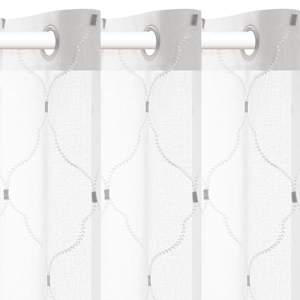 vidaXL tikitud &otilde;hukesed kardinad, 2 tk 140 x 225 cm, valge