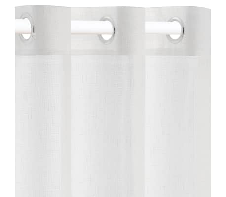 vidaXL Rideaux transparents aspect lin 2 pcs 140 x 245 cm Blanc