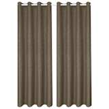 vidaXL 2 db barna, vászonhatású sötétítőfüggöny 140 x 175 cm