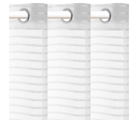 vidaXL Visillo de tejido a rayas 2 piezas blanco 140x175 cm