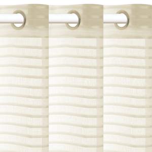 vidaXL Gewebte Gardinen 2 Stk. Gestreift 140 x 245 cm Cremefarben