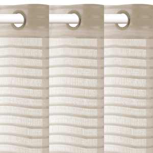 vidaXL Austos plonos užuolaidos, dryž., 2vnt., 140x245cm, smėl. sp.